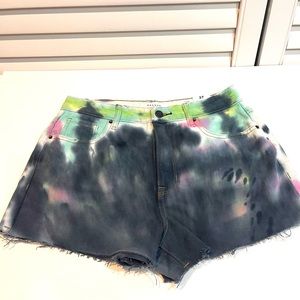 PacSun Tie Dye High Rise Festival Jean Shorts Size 27
